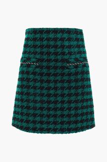 Твидовая мини-юбка Claudie с узором «гусиные лапки» SANDRO, зеленый
