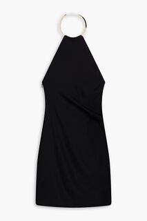 Платье мини Tome из шелкового крепдешина с воротником-халтером GAUGE81, черный