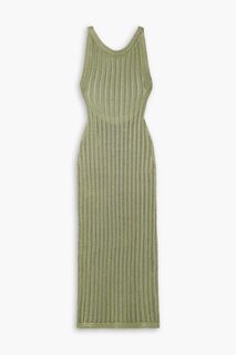 Платье макси North с открытой спиной и хлопковым узором Pima, связанное крючком. Savannah Morrow, зеленый