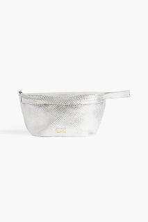 Поясная сумка Mimas из кожи со змеиным эффектом металлик GIUSEPPE ZANOTTI, серебряный