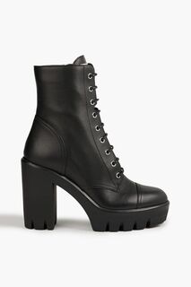 Кожаные ботильоны на платформе со шнуровкой GIUSEPPE ZANOTTI, черный