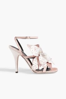 Бархатные босоножки Curvy 105 с декором GIUSEPPE ZANOTTI, розовый