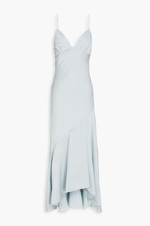 Асимметричное платье макси из атласного крепа SHONA JOY, синий
