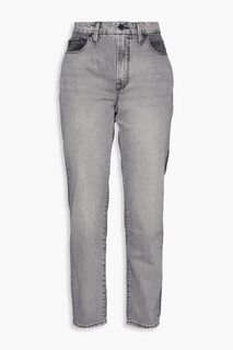Двухцветные прямые джинсы с высокой посадкой Good Vintage GOOD AMERICAN, серый