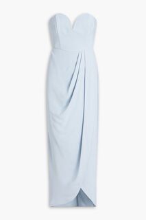 Атласное платье макси без бретелек с драпировкой SHONA JOY, синий