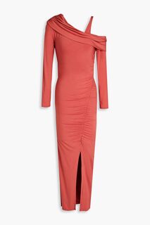 Платье миди Samantha из эластичного модального джерси на одно плечо со сборками SIMKHAI, красный