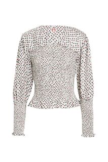 Блузка Vincent из шелкового атласа с оборками и сборками SHRIMPS, белый