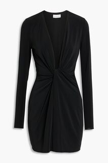 Платье мини Jaycee из джерси с узлом HALSTON, черный