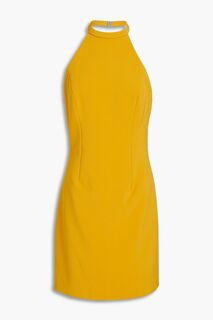 Платье мини Vic из крепа с вырезом халтер HALSTON, бархатцы