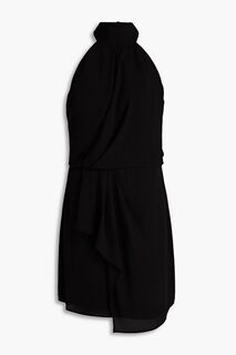 Платье мини Harlow из крепдешина с драпировкой HALSTON HERITAGE, черный