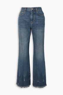 Расклешенные джинсы с высокой посадкой и потертостями STELLA MCCARTNEY, синий