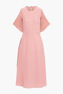 Платье миди Rosa из шелкового атласа с драпировкой и эффектом кейпа STELLA MCCARTNEY, розовый