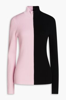 Двухцветный свитер в рубчик Sylvie с полумолнией и застежкой-молнией STINE GOYA, розовый