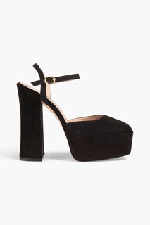 Замшевые туфли Sky High 145 на платформе STUART WEITZMAN, черный