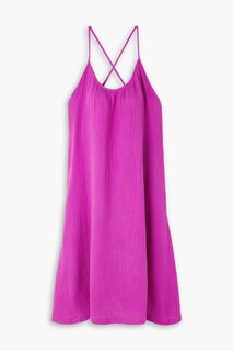 Платье миди Simone из хлопкового газа HONORINE, пурпурный