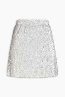 Трикотажная юбка мини Floretta, украшенная пайетками STINE GOYA, серебряный