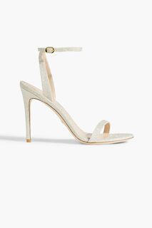 Босоножки BarelyNude из блестящей кожи STUART WEITZMAN, платиновый