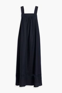 Льняное платье макси Celeste с отделкой крючком IRIS &amp; INK, нави