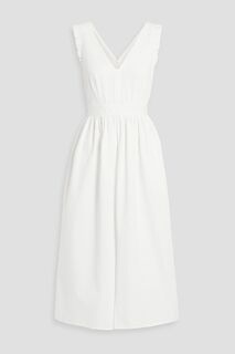 Платье миди Carmen из органического хлопка и жаккарда с оборками IRIS &amp; INK, белый