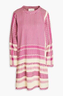 Платье мини из хлопка и жаккарда со сборками SUMMERY COPENHAGEN, пурпурный