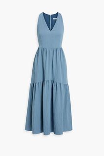 Ярусное платье миди Faye из крепона IRIS &amp; INK, синий