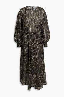 Жаккардовое платье миди Ansen с металлизированным принтом IRO, черный