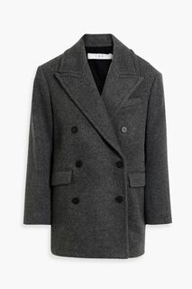 Двубортное пальто Lidi из смесового фетра с начесом IRO, серый