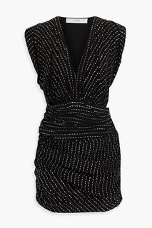 Платье мини из крепа Sigma с эффектом металлик и фил-купе IRO, черный