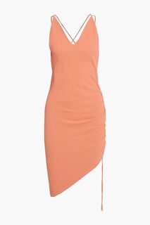 Платье мини Clody из крепа асимметричного кроя со сборками IRO, персиковый