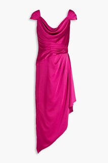 Атласное платье миди Ellery с драпировкой THEIA, пурпурный