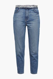 Укороченные джинсы Jones узкого кроя с высокой посадкой и пайетками IRO, синий