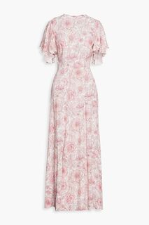 Платье макси из крепа с цветочным принтом THE VAMPIRE&apos;S WIFE, розовый