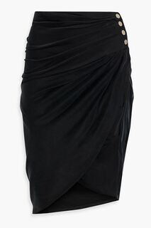 Мини-юбка Mael с запахом и сборкой из купро и лиоцелла IRO, черный