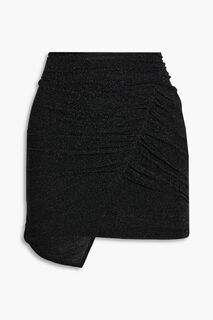 Асимметричная мини-юбка Beal из эластичного тюля с эффектом металлик IRO, угольный