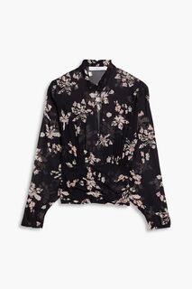 Ileynia шифоновая блузка со сборками и цветочным принтом IRO, черный