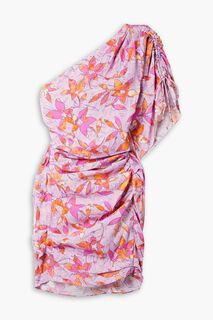 Платье мини Solenne на одно плечо со сборками и цветочным принтом ISABEL MARANT, розовый