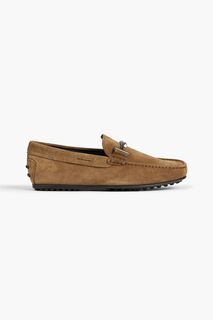 Замшевые мокасины Double T TOD&apos;S, зеленый Tod’S