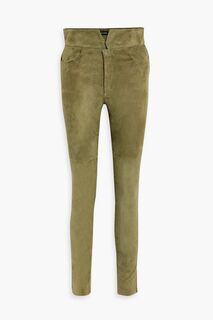 Замшевые узкие брюки Eydie ISABEL MARANT, зеленый