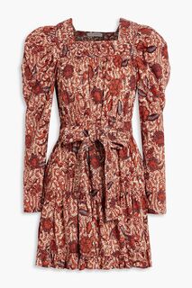 Платье мини из вуали с принтом Nailah ULLA JOHNSON, красный