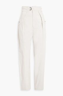 Хлопковые зауженные брюки Zilyae с поясом ISABEL MARANT ÉTOILE, серый