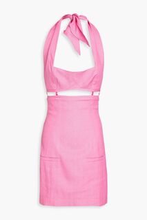 Платье мини Limao из твила с вырезом халтер и вырезом JACQUEMUS, розовый