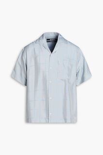 Рубашка Jean из атласа-жаккарда в клетку JACQUEMUS, серый