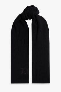 Кашемировый шарф с вышивкой JETSET, черный