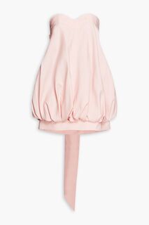 Мини-платье без бретелек из смеси шерсти и шелка с бантом VALENTINO GARAVANI, розовый