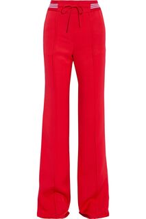 Полосатые брюки прямого кроя из фая VALENTINO GARAVANI, красный