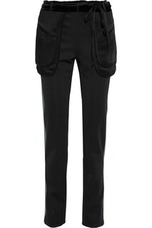 Узкие брюки-понте с атласной отделкой VALENTINO GARAVANI, черный
