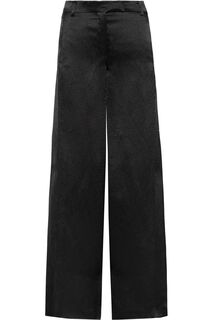 Широкие брюки из тисненого атласа VALENTINO GARAVANI, черный