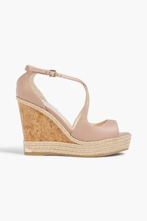 Кожаные эспадрильи Dakota 120 на танкетке JIMMY CHOO, румян