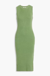 Платье миди Varennes из смесового хлопка с отделкой пуантами JOIE, зеленый