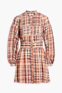 Платье-рубашка мини Charmese из хлопчатобумажной марли с защипами JOIE, персиковый